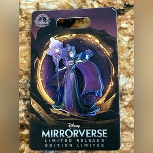 New Disney Mirrorverse Maleficent Enamel Pin - Purple and Black